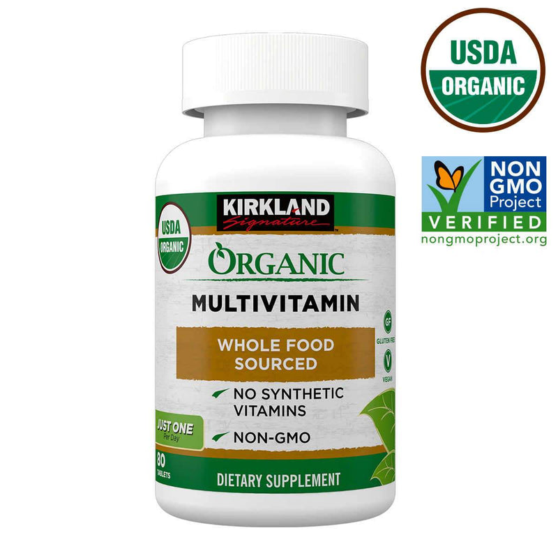 Kirkland Signature USDA Organic Multivitamin, 80 Coated Tablets - Home Deliveries