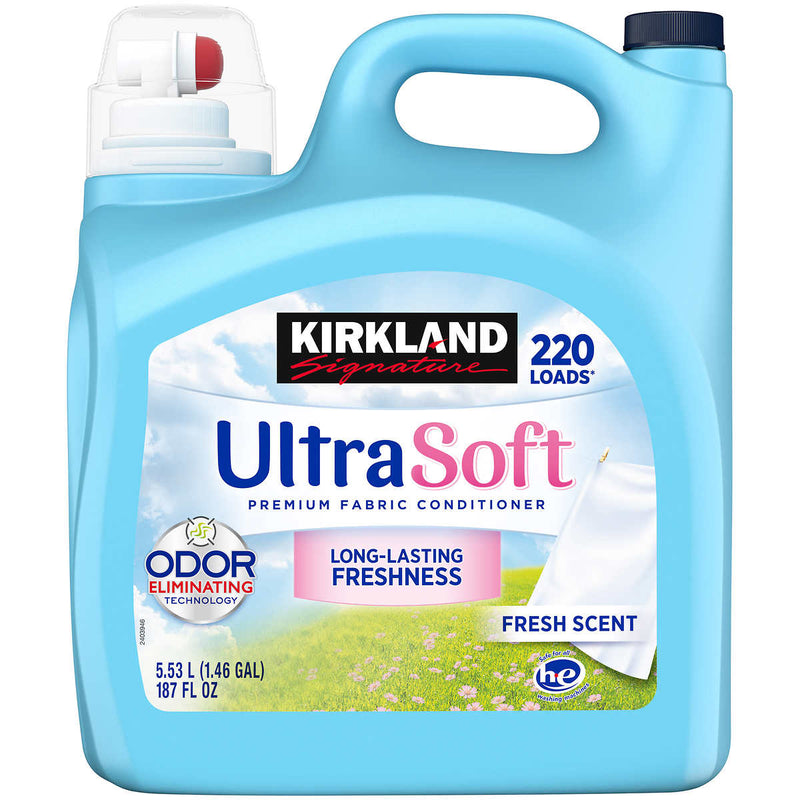 Kirkland Signature Ultra HE Liquid Fabric Softener, Fresh, 220 loads, 187 fl oz ) | Home Deliveries