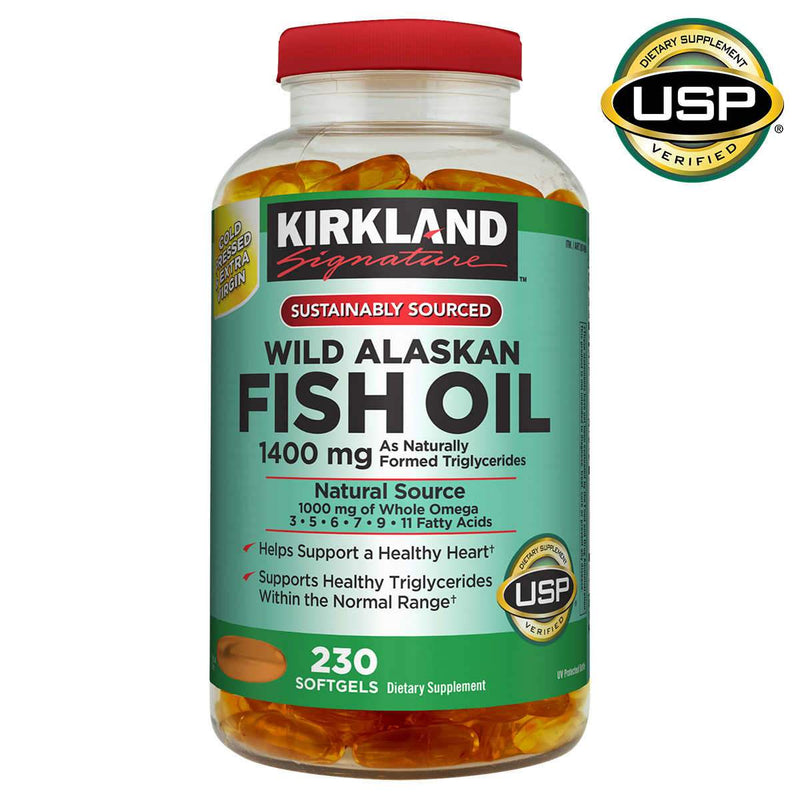 Kirkland Signature Wild Alaskan Fish Oil 1400 mg., 230 Softgels