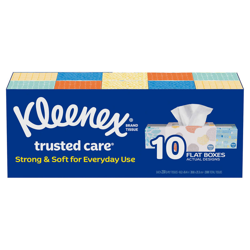 Kleenex Trusted Care Facial Tissue, 2-ply, 230-count, 10-pack - Home Deliveries