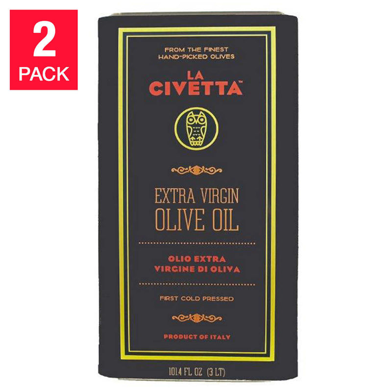 La Civetta Italian Extra Virgin Olive Oil 3L, Tins, 2-pack ) | Home Deliveries