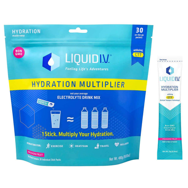 Liquid I.V. Hydration Multiplier, 30 Individual Serving Stick Packs in Resealable Pouch - Home Deliveries