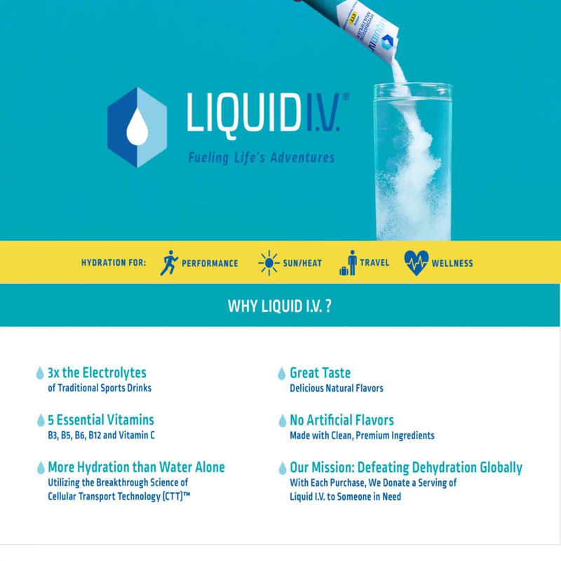 Liquid I.V. Hydration Multiplier Electrolyte Powder Packets, Lemon Lime and Acai Berry (24 pk.)