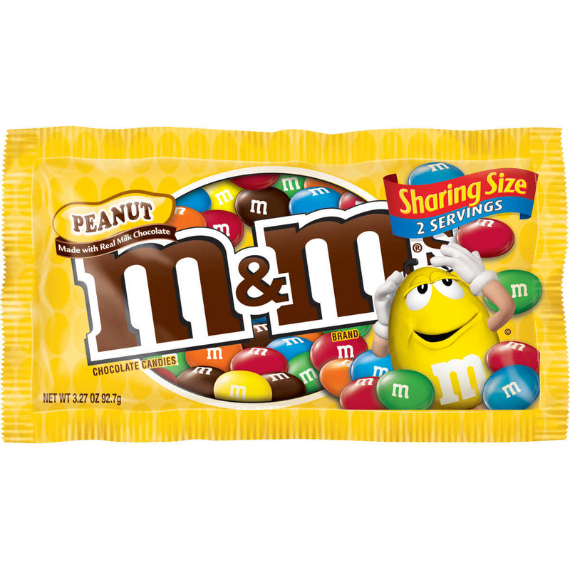 M&M's Chocolate Candy, Peanut, Share Size, 3.27 oz, 24-count ) | Home Deliveries