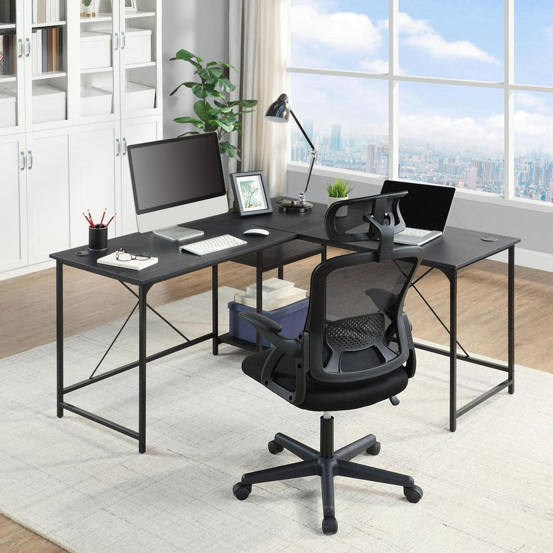 Mainstays Ergonomic Office Chair with Adjustable Headrest, Black Fabric, 275 lb capacity