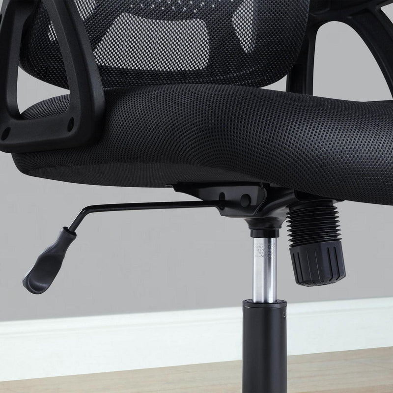 Mainstays Ergonomic Office Chair with Adjustable Headrest, Black Fabric, 275 lb capacity