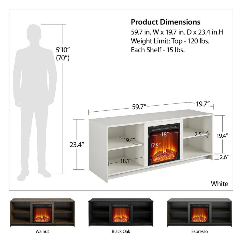 Mainstays Fireplace TV Stand for TVs up to 65