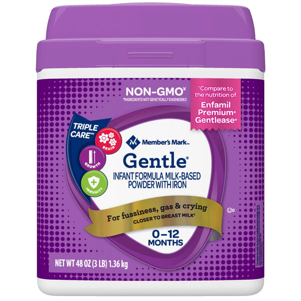 Member's Mark Gentle Baby Formula Milk-Based Powder With Iron (48 oz.)