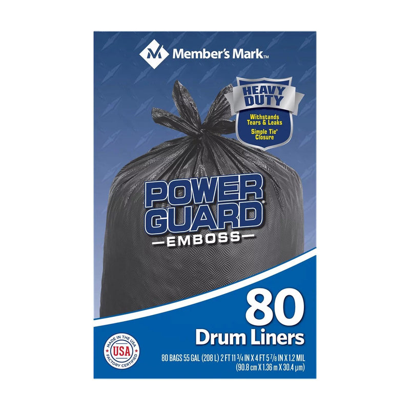 Member's Mark Simple Tie Heavy Duty Black Trash Bags (55 gal., 80 ct.)