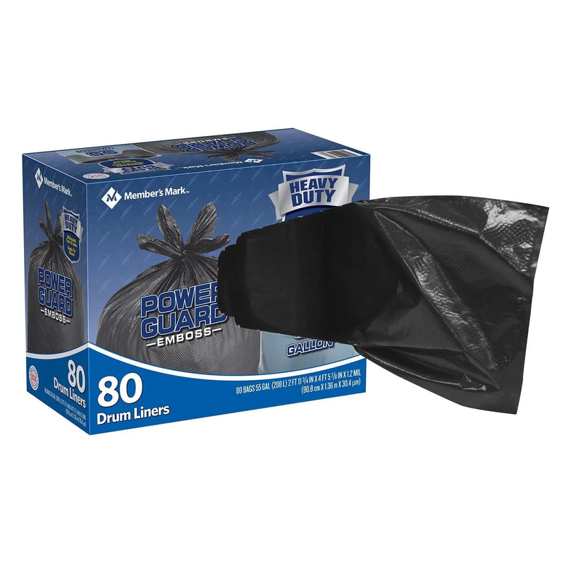 Member's Mark Simple Tie Heavy Duty Black Trash Bags (55 gal., 80 ct.)