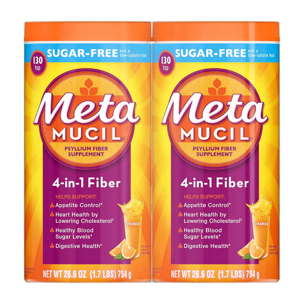 Metamucil Fiber Supplement, Orange Sugar Free, 260 Servings