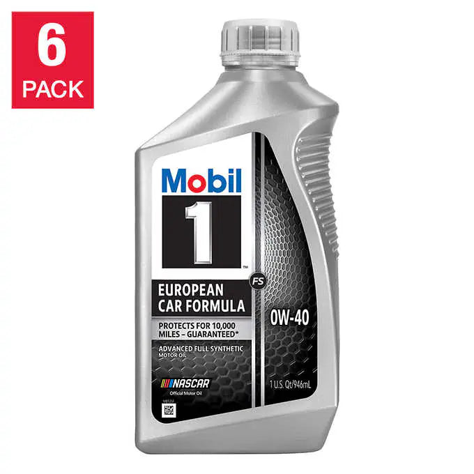 Mobil 1 0W-40 Full Synthetic Motor Oil, 1-Quart, 6-pack