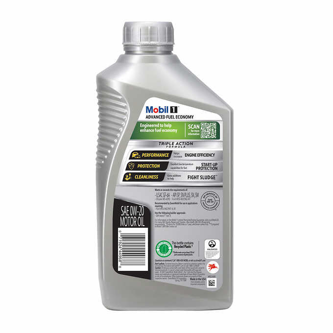 Mobil 1 Advanced Fuel Economy Full Synthetic Motor Oil 0W-20, 1-Quart/6-pack