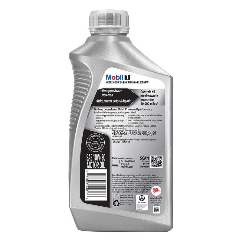 Mobil 1 Advanced Full Synthetic Motor Oil 10W-30, 1-Quart/6-Pack ) | Home Deliveries