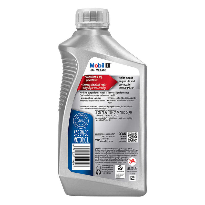 Mobil 1 High Mileage Full Synthetic Motor Oil 5W30, 1-Quart/6-Pack ) | Home Deliveries