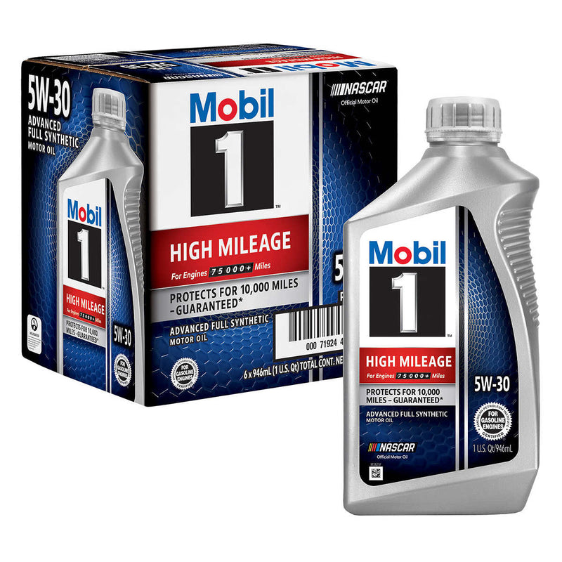 Mobil 1 High Mileage Full Synthetic Motor Oil 5W30, 1-Quart/6-Pack ) | Home Deliveries