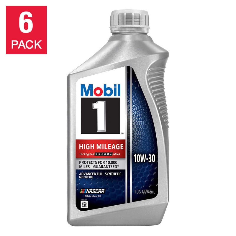 Mobil 1 High Mileage Full Synthetic Motor Oil 10W30, 1-Quart/6-pack ) | Home Deliveries