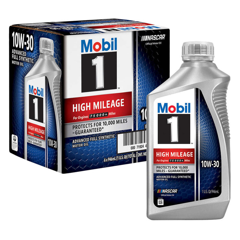 Mobil 1 High Mileage Full Synthetic Motor Oil 10W30, 1-Quart/6-pack ) | Home Deliveries