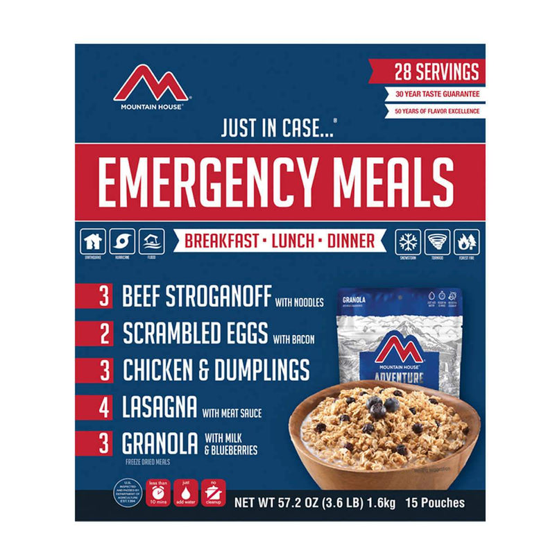 Mountain House Emergency Meal Kit 15-Pouch Assortment - Home Deliveries