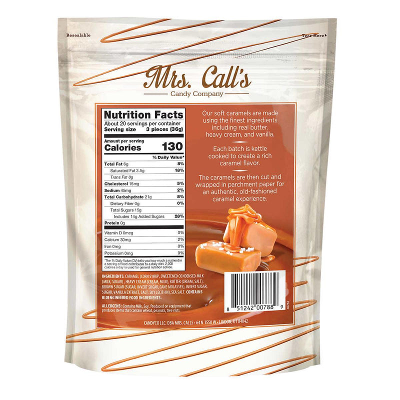 Mrs. Calls Kettle Cooked Sea Salt Soft Caramels 25 oz, 2-pack