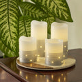 My Home Flameless LED Wax Pillar Candles with Fairy Lights and Timer