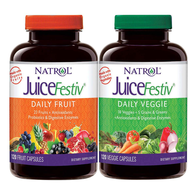 Natrol JuiceFestiv Daily Fruit and Veggie, 240 Capsules