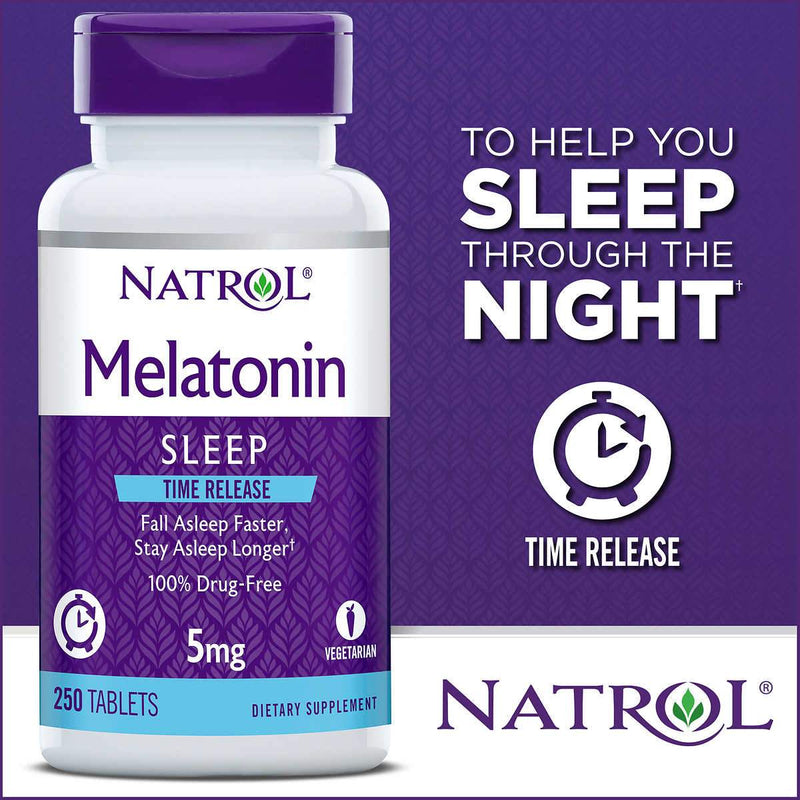 Natrol Melatonin Time Release 5 mg., 250 Tablets - Home Deliveries