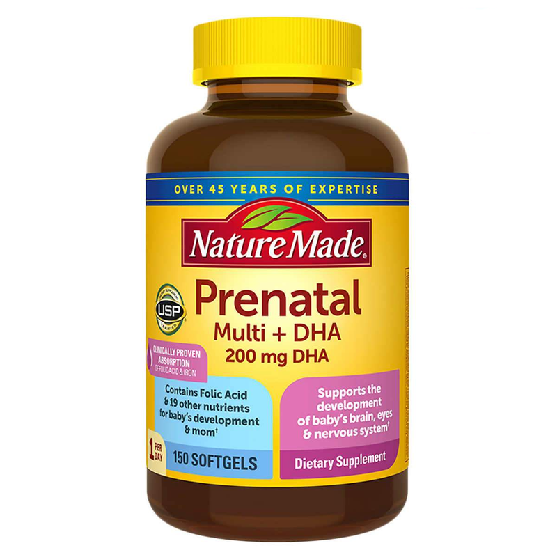 Nature Made Prenatal Multi + DHA, 150 Softgels - Home Deliveries