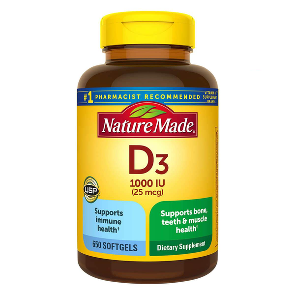 Nature Made Vitamin D3 25 mcg., 650 Softgels - Home Deliveries