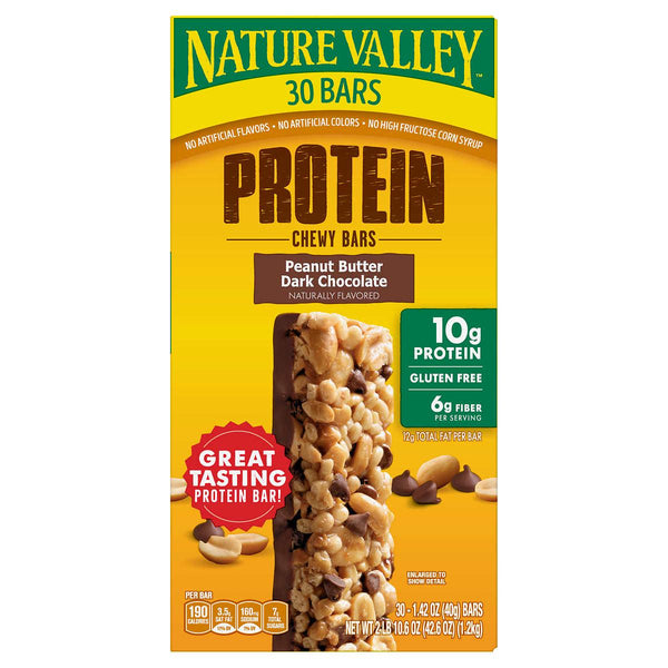 Nature Valley Protein Bar, Peanut Butter Dark Chocolate, 1.42 oz, 30-count ) | Home Deliveries