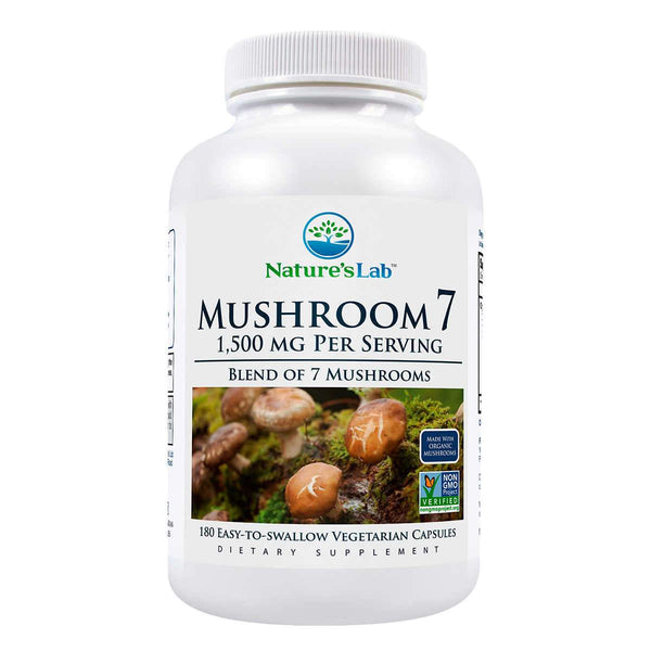 Nature's Lab Mushroom 7 1500 mg., 180 Vegetarian Capsules