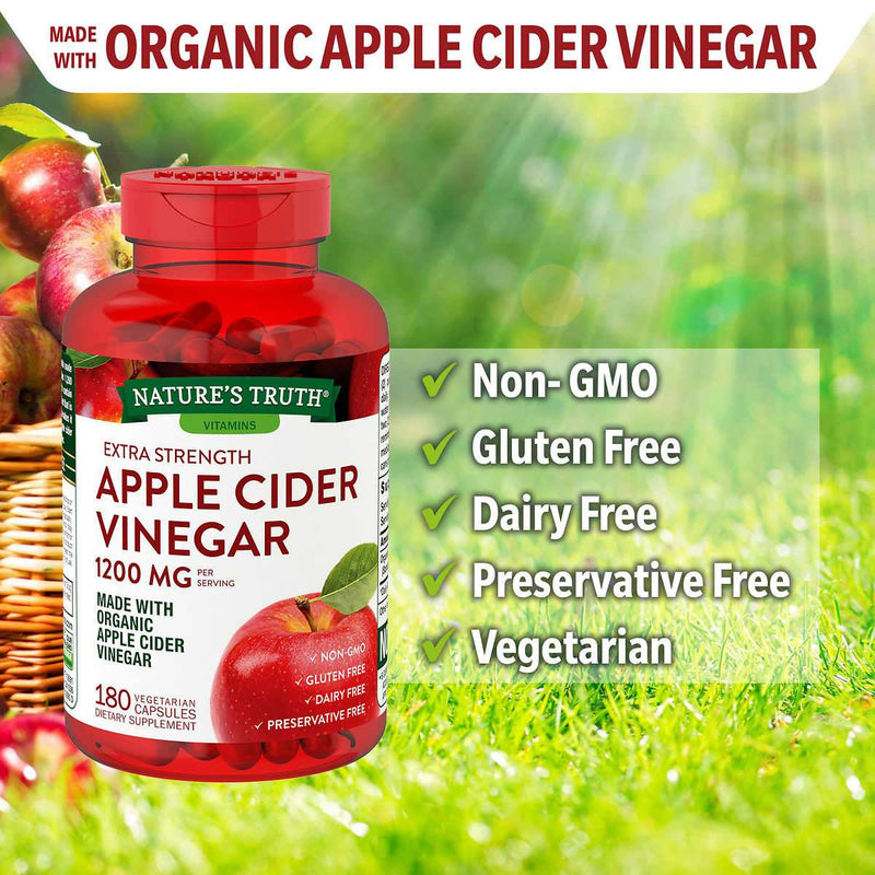 Nature's Truth Apple Cider Vinegar 1200 mg., 180 Capsules - Home Deliveries