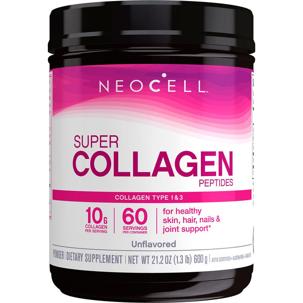 NeoCell Super Collagen Peptides, Unflavored Powder, Collagen Type 1 and 3 (600 g)