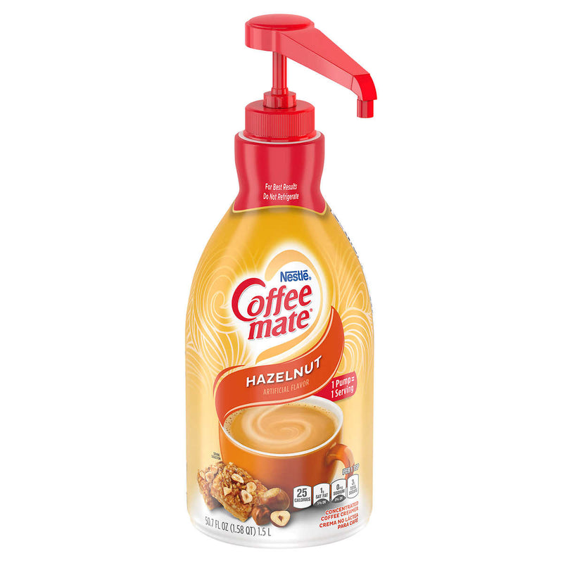 Nestle Coffee-mate Coffee Creamer, Hazelnut, Pump Bottle, 50.7 fl oz ) | Home Deliveries