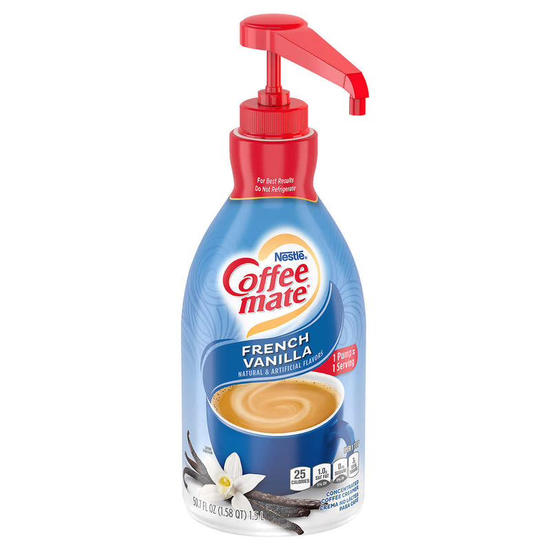 Nestle Coffee-mate Coffee Creamer, French Vanilla, Pump Bottle, 50.7 fl oz ) | Home Deliveries