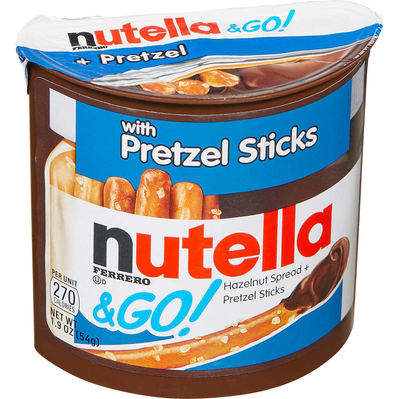 Nutella and Go Hazelnut Spread with Pretzel Sticks, 1.9 oz, 16-count