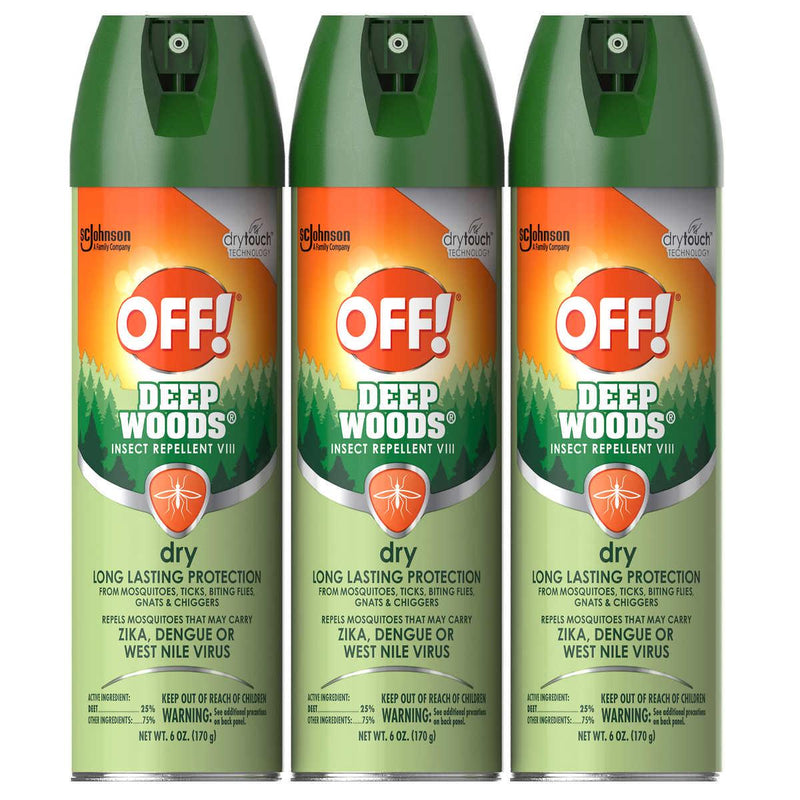 OFF! Deep Woods Dry Insect Repellent Spray, 3-pack, 6 oz ) | Home Deliveries