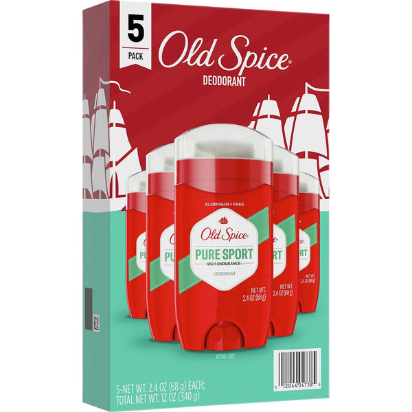 Old Spice Pure Sport High Endurance Deodorant, 2.4 oz, 5-count ) | Home Deliveries