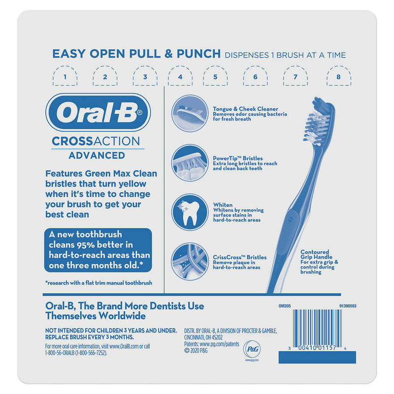 Oral-B CrossAction Advanced Toothbrush, 8-pack ) | Home Deliveries