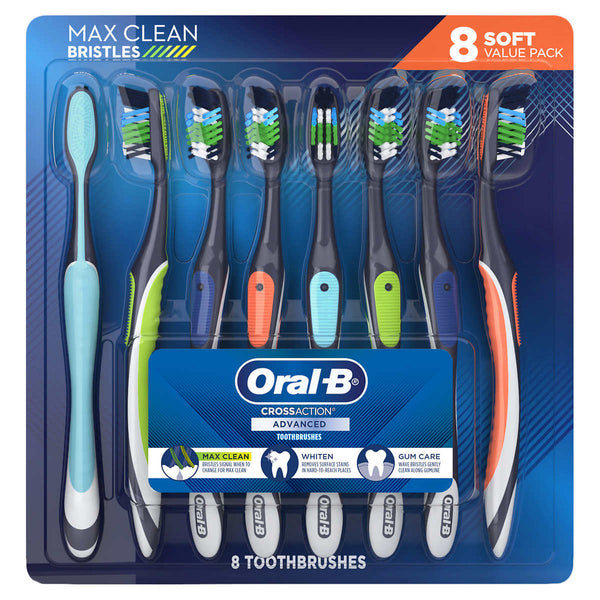 Oral-B CrossAction Advanced Toothbrush, 8-pack ) | Home Deliveries