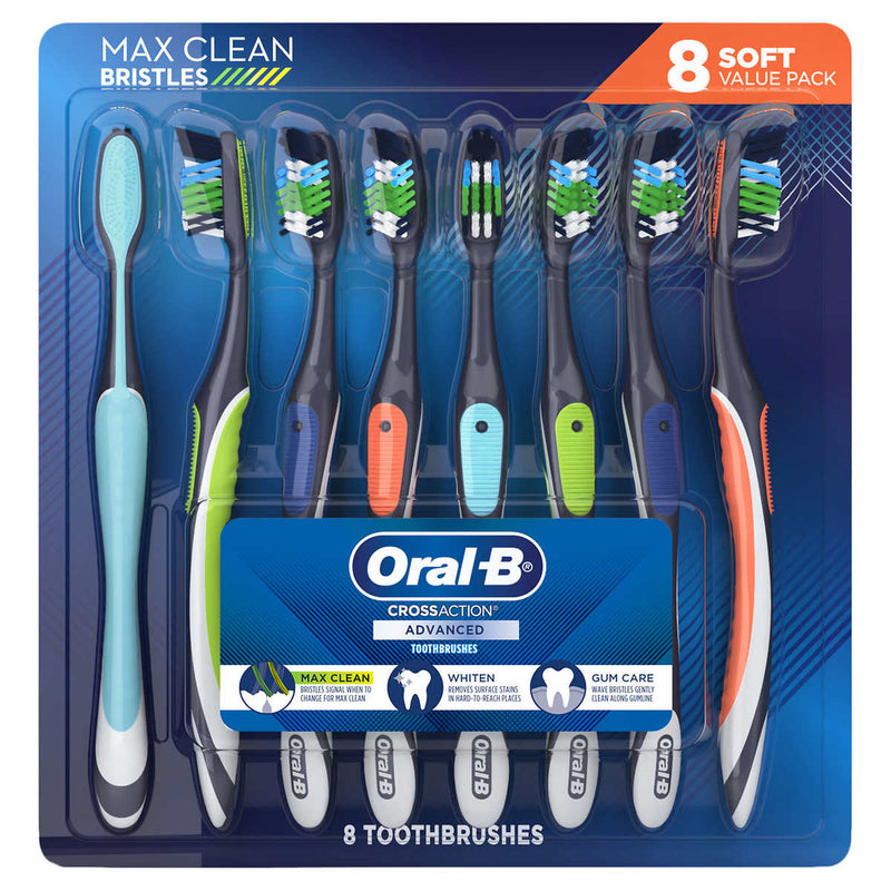 Oral-B CrossAction Advanced Toothbrush, 8-pack ) | Home Deliveries