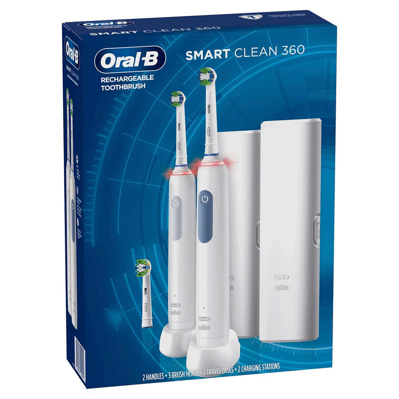 Oral-B Smart Clean 360 Rechargeable Toothbrushes, 2-Pack ) | Home Deliveries