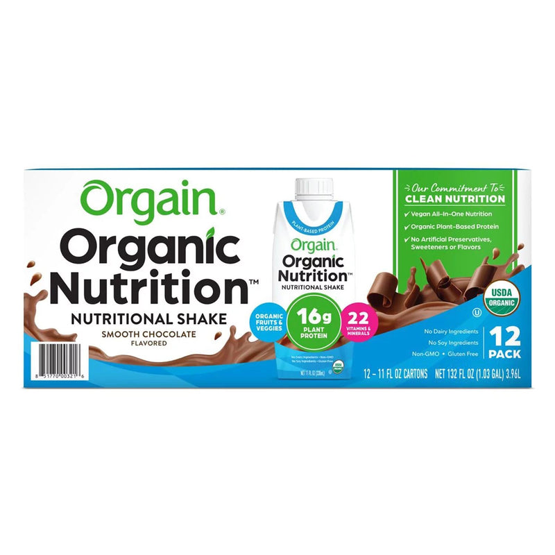 Orgain Organic Nutrition Vegan All-in-One Protein Plant Based RTD Shake, Smooth Chocolate (12 ct.)