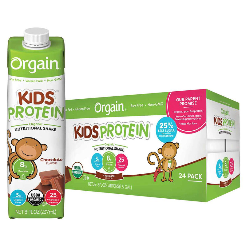 Orgain USDA Organic Kids Nutritional Protein Shake 8 fl oz, 24-count - Home Deliveries