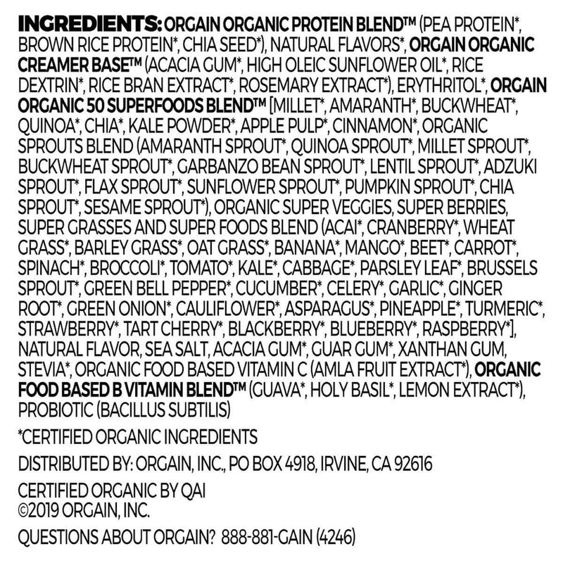 Orgain USDA Organic Plant Protein and Superfoods Powder, 2.70-pounds - Home Deliveries