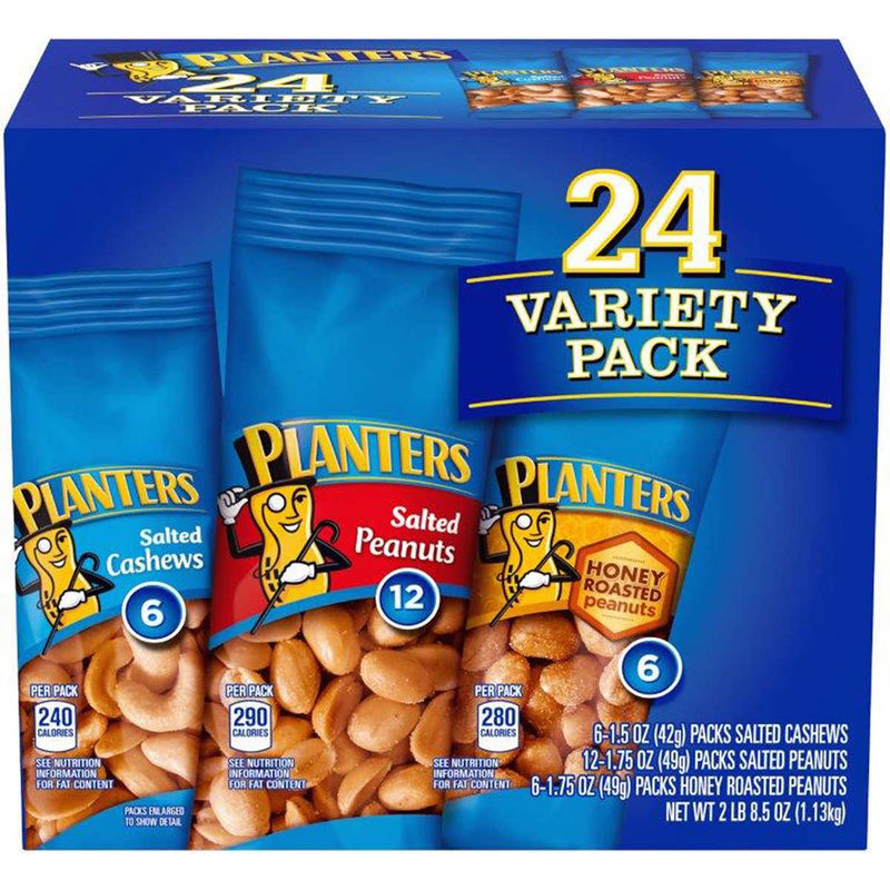 Planters, Cashew and Peanut, Variety Pack, 24-count