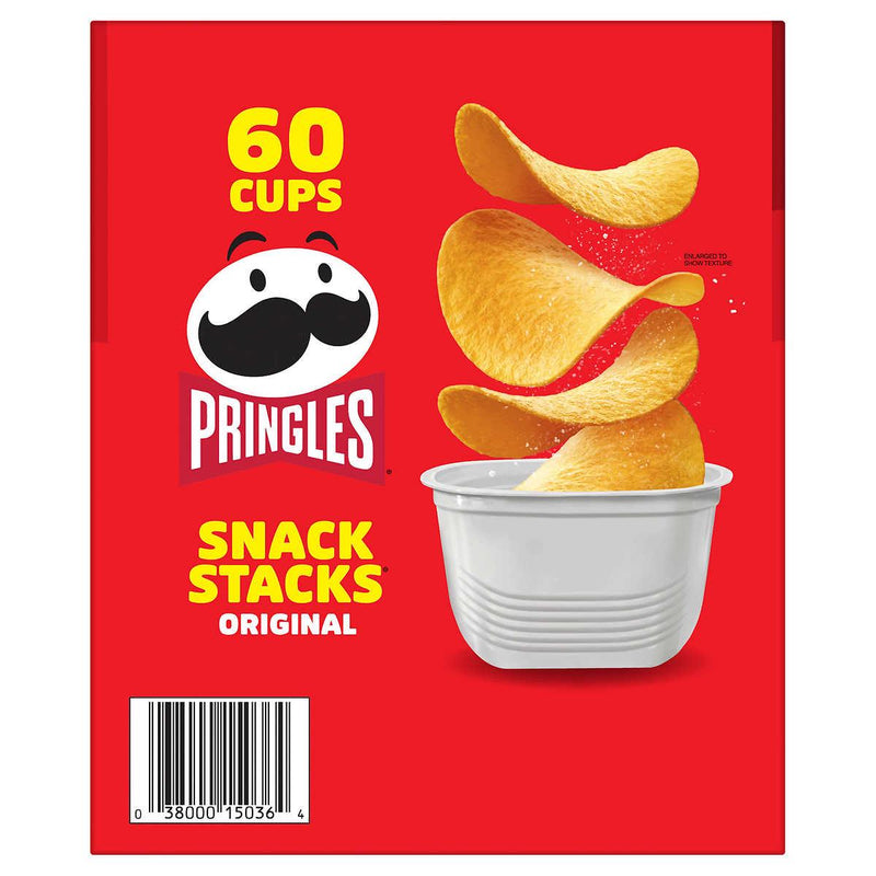 Pringles Potato Chips, Original, 0.67 oz, 60-count