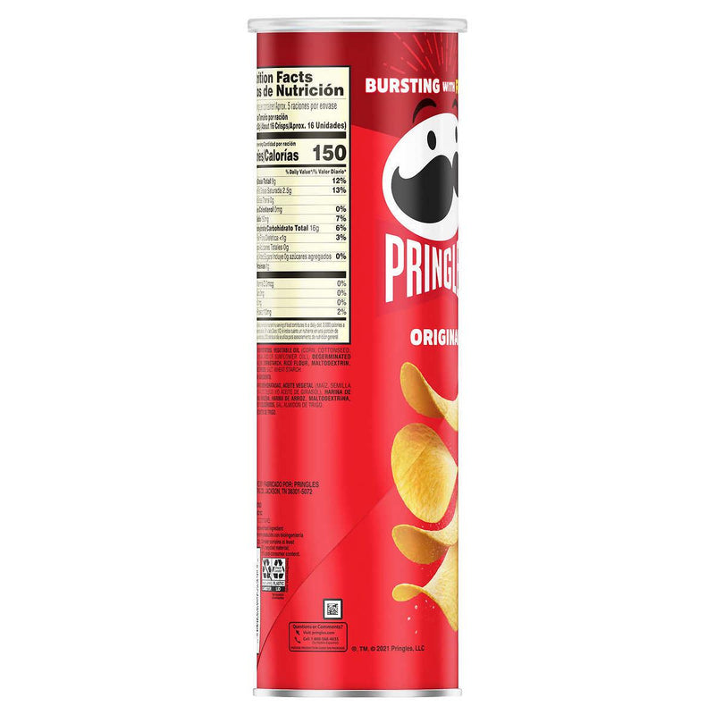 Pringles Potato Chips, Original, 5.26 oz, 14-count