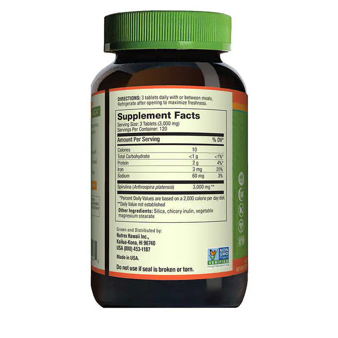 Pure Hawaiian Spirulina 3000 mg., 360 Tablets