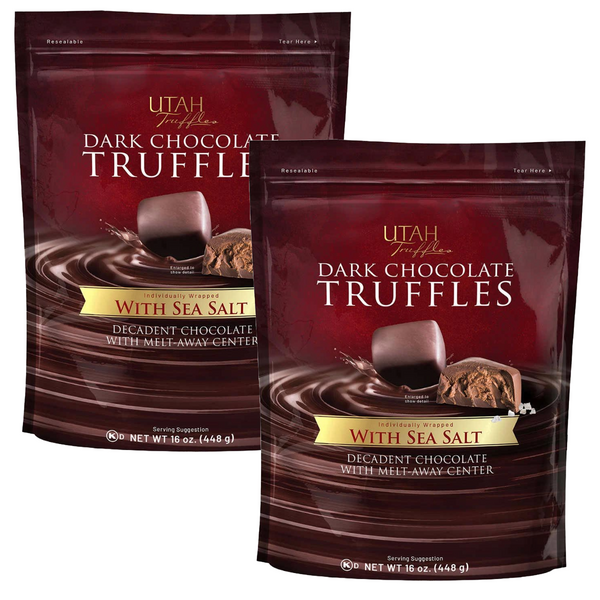 Utah Truffles Dark Chocolate Truffles With Sea Salt 16 oz, 2-pack